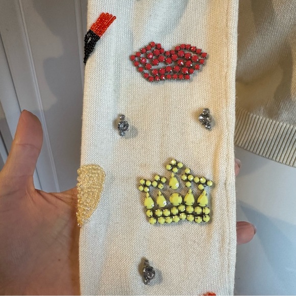 🎀SOLD🎀Alice + Olivia Must Have Embellished Sequin Ivory Cardigan - Picture 12 of 12